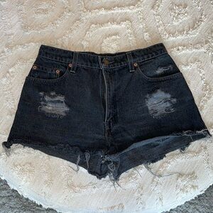 Black denim Levi shorts